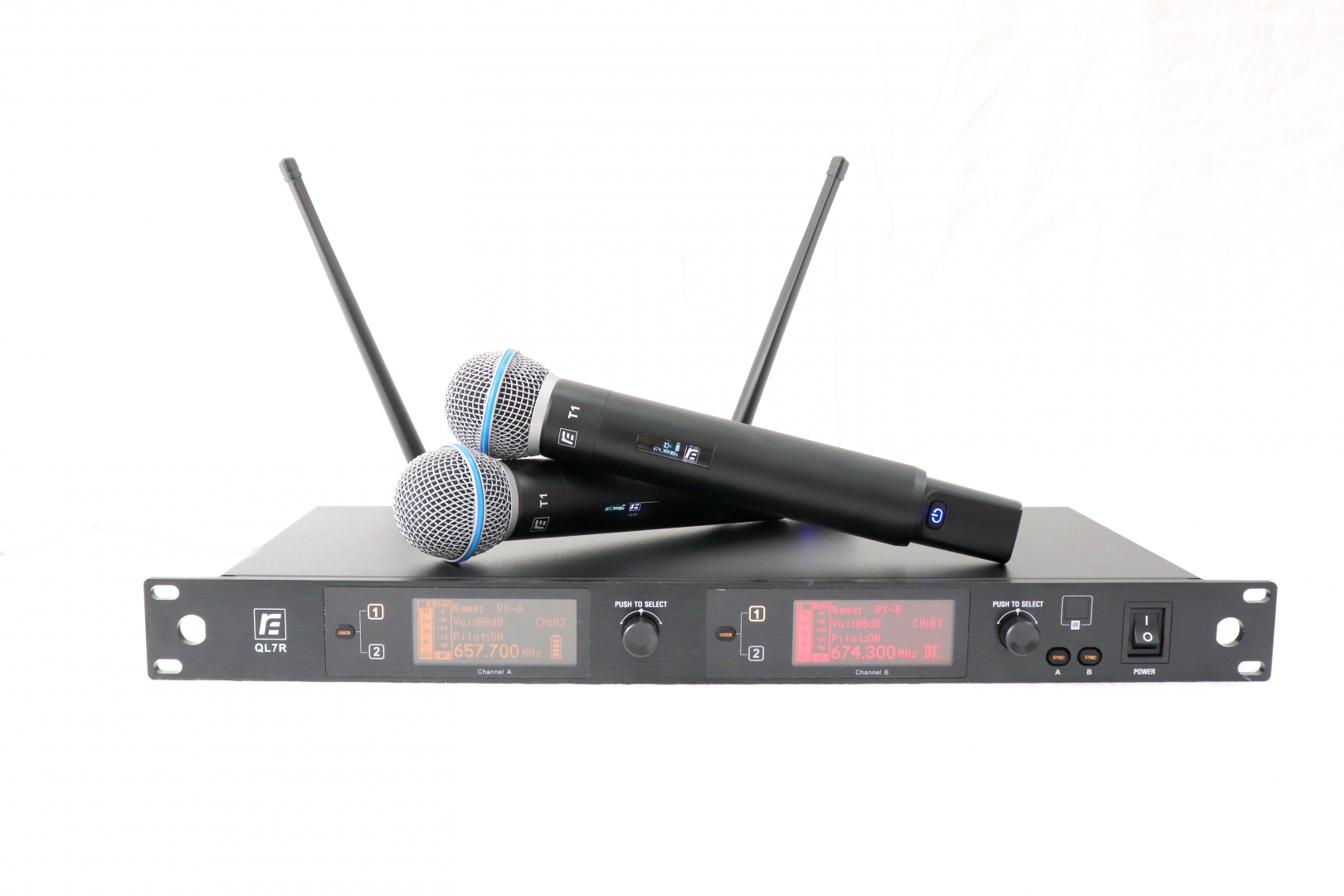 RFIntell QL7R/T1-B 720,500-754,000 МГц 2-канальная радиосистема с 2-мя ручными микрофонами в Усть-Лабинске